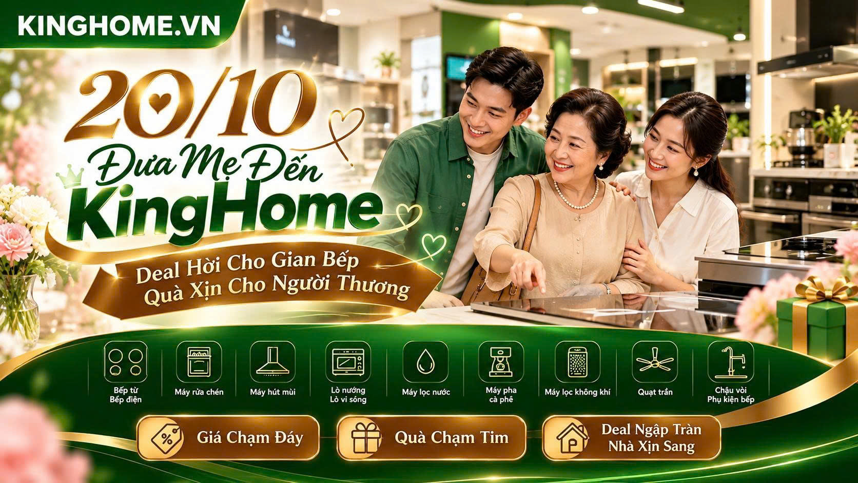 20/10 Đưa Mẹ Đến KingHome – Deal Hời Cho Gian Bếp, Quà Xịn Cho Người Thương