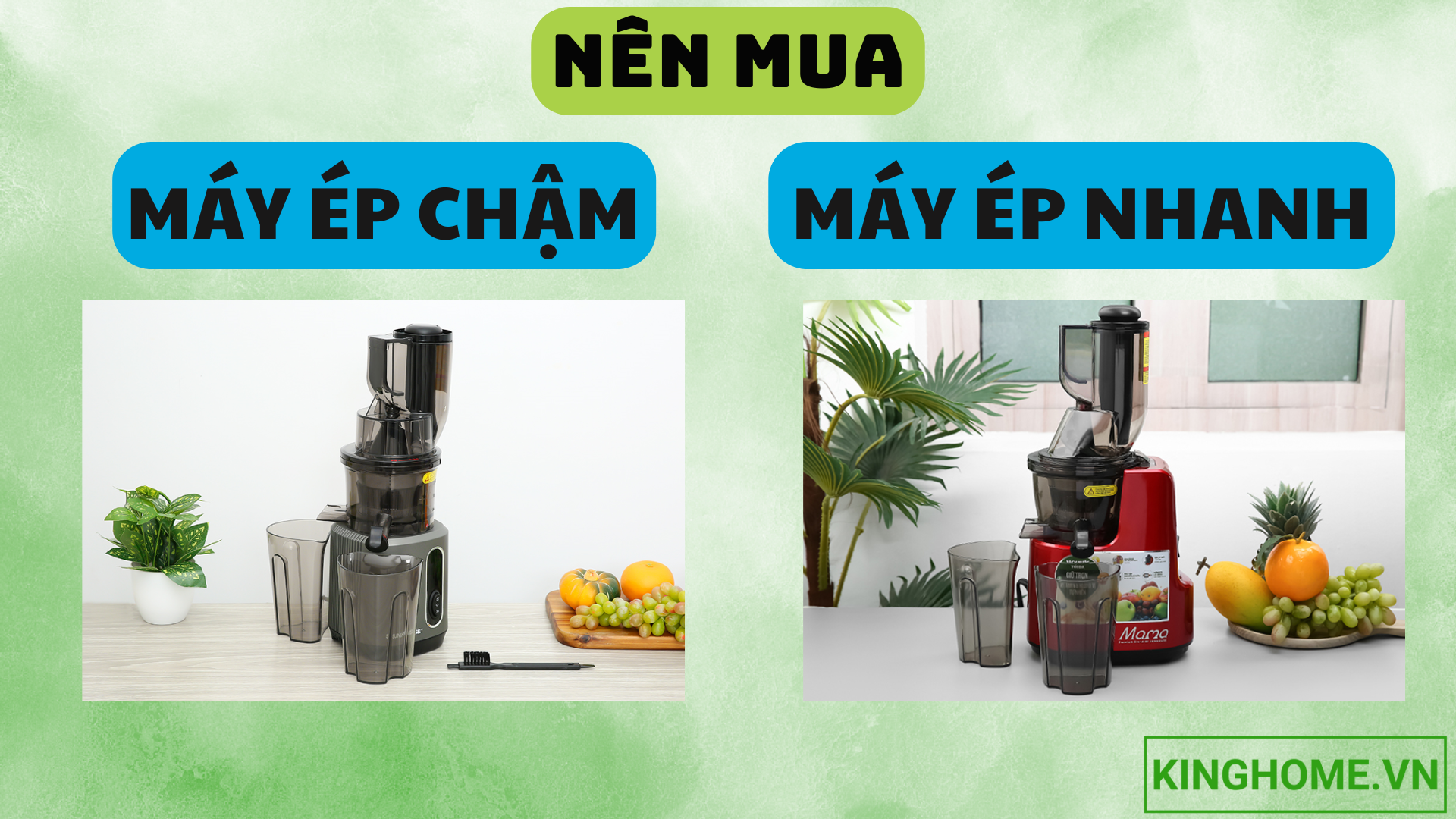 Điểm khác biệt giữa máy ép chậm và máy ép nhanh nên mua loại nào?