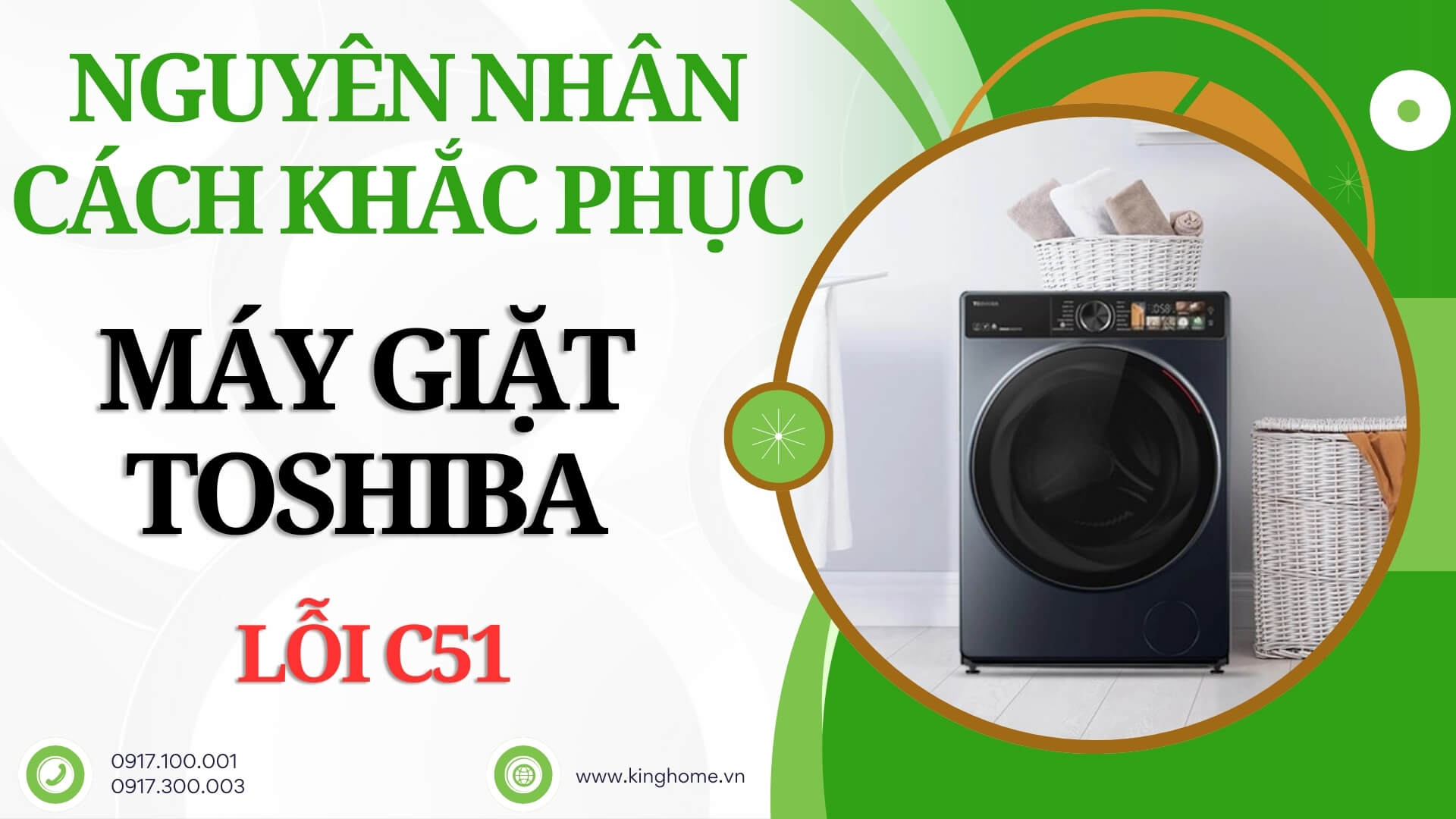 Máy giặt Toshiba báo lỗi C51. Nguyên nhân và cách khắc phục