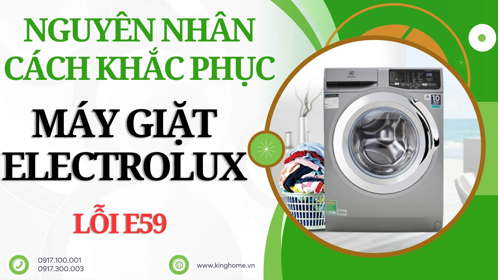 Lỗi E59 máy giặt Electrolux. Nguyên nhân và cách khắc phục