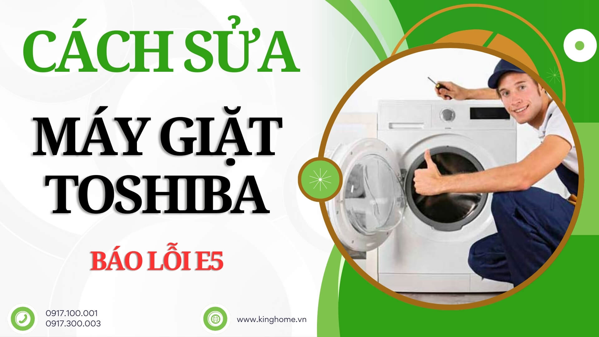 Máy giặt Toshiba báo lỗi E5 và cách sửa chi tiết