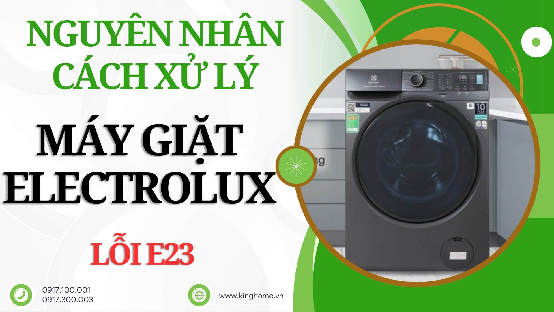 Lỗi E23 máy giặt Electrolux là gì? Nguyên nhân và cách xử lý