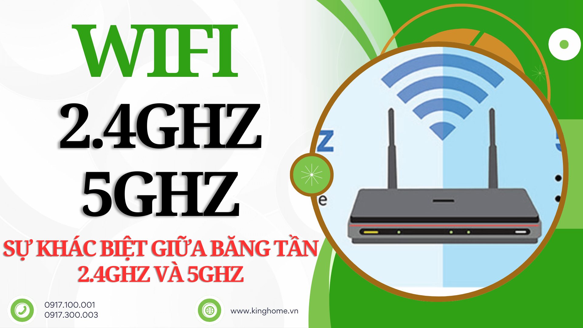 WiFi 2.4GHz và 5GHz là gì? Sự khác biệt giữa băng tần 2.4GHz và 5GHz