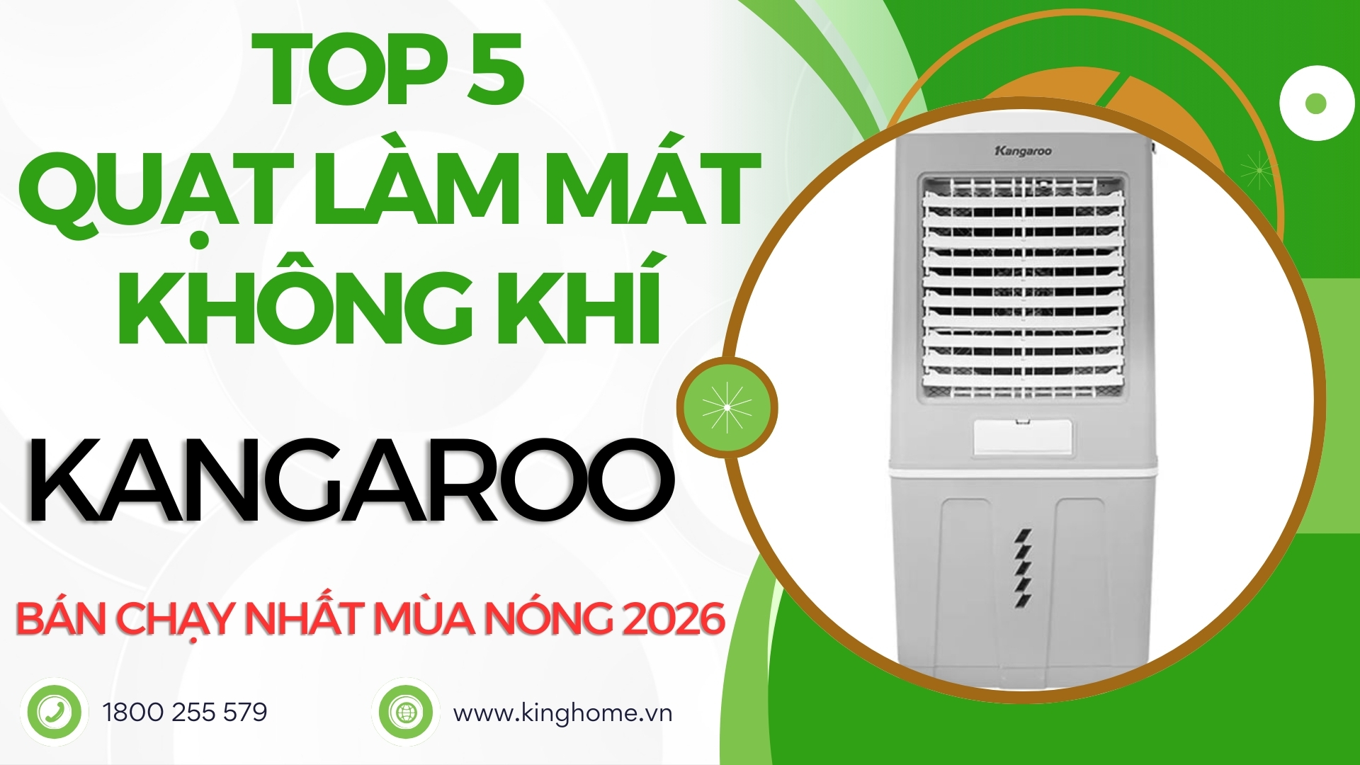 Top 5 Quạt làm mát không khí Kangaroo bán chạy nhất mùa nóng 2026