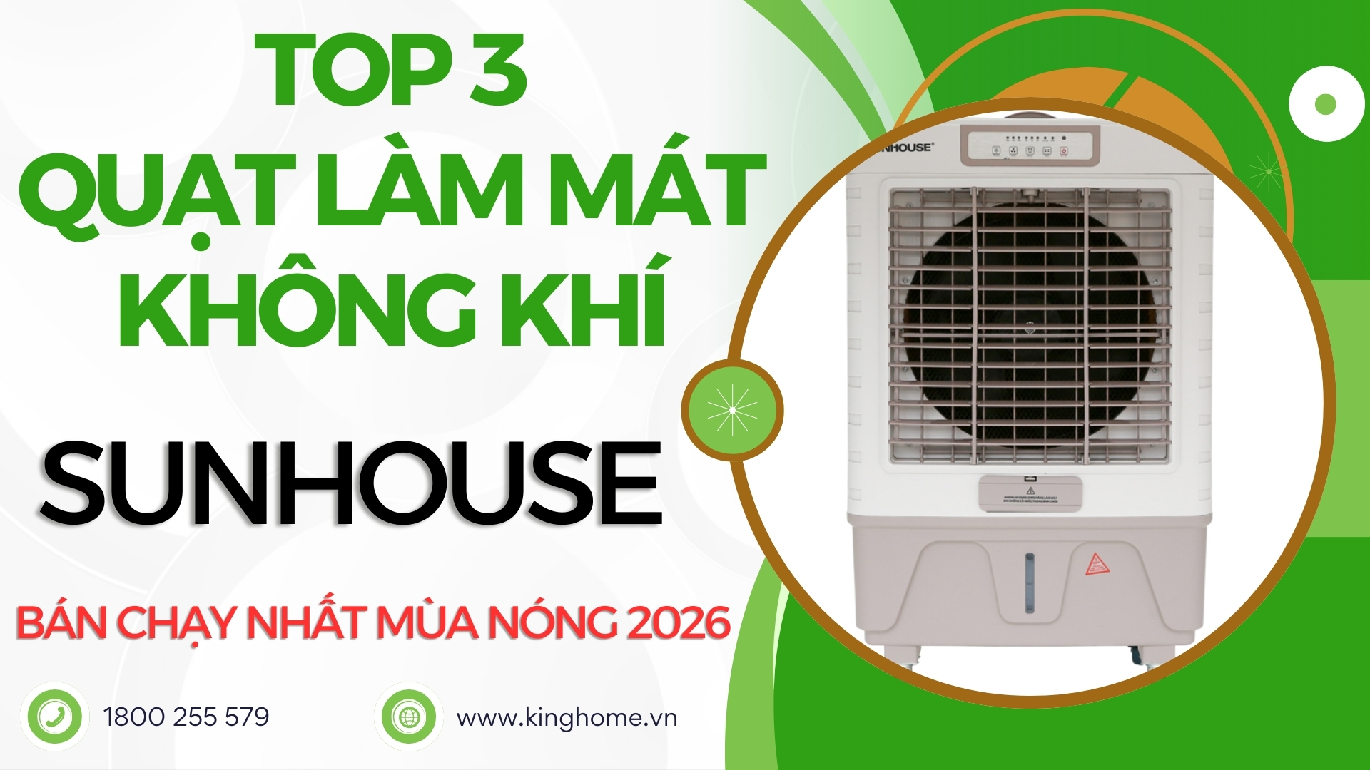 Top 3 Quạt làm mát không khí Sunhouse bán chạy nhất mùa nóng 2026