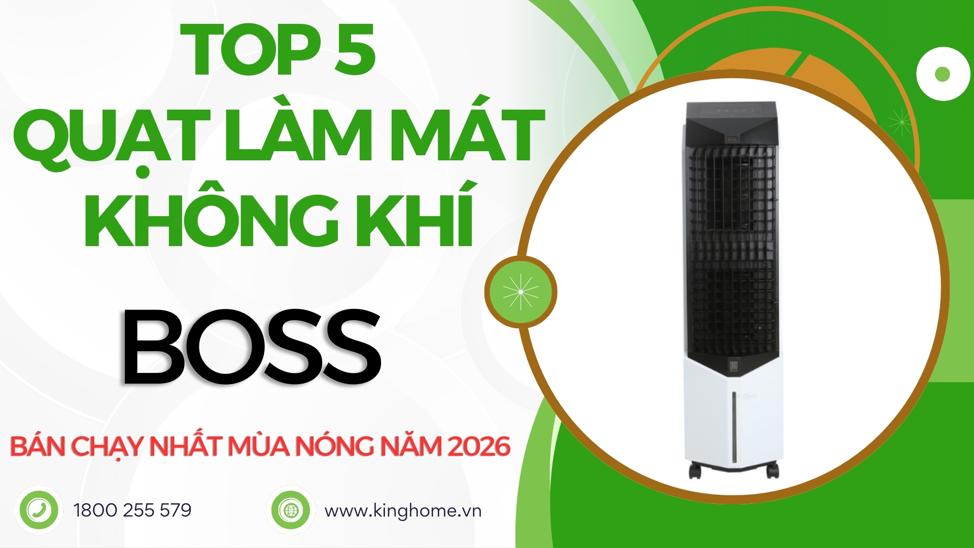 Top 5 Quạt làm mát không khí Boss bán chạy nhất mùa nóng năm 2026