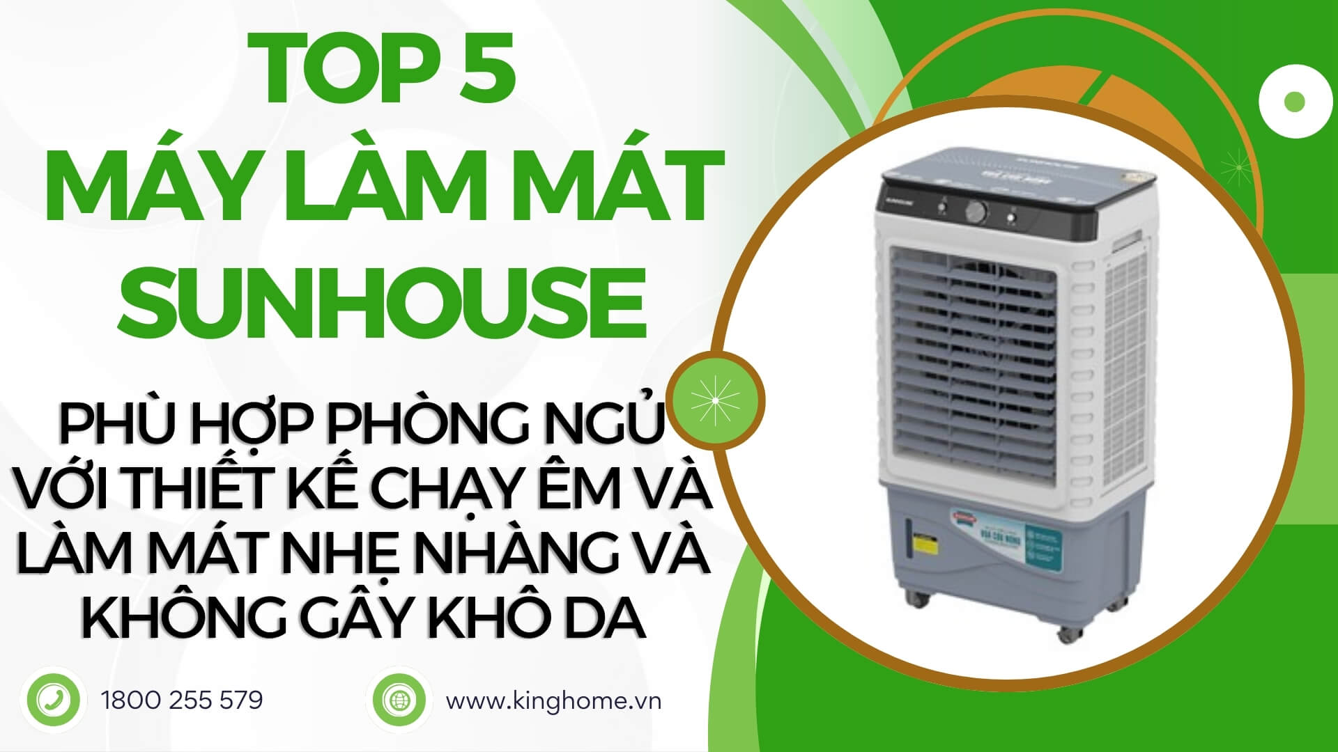 Top 5 máy làm mát Sunhouse phù hợp phòng ngủ với thiết kế chạy êm và làm mát nhẹ nhàng và không gây khô da
