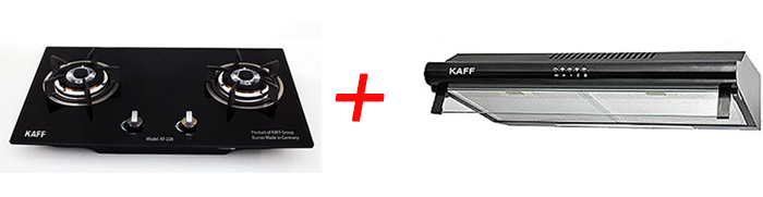 Combo bếp gas âm Kaff KF-228 và hút mùi Kaff KF-703B
