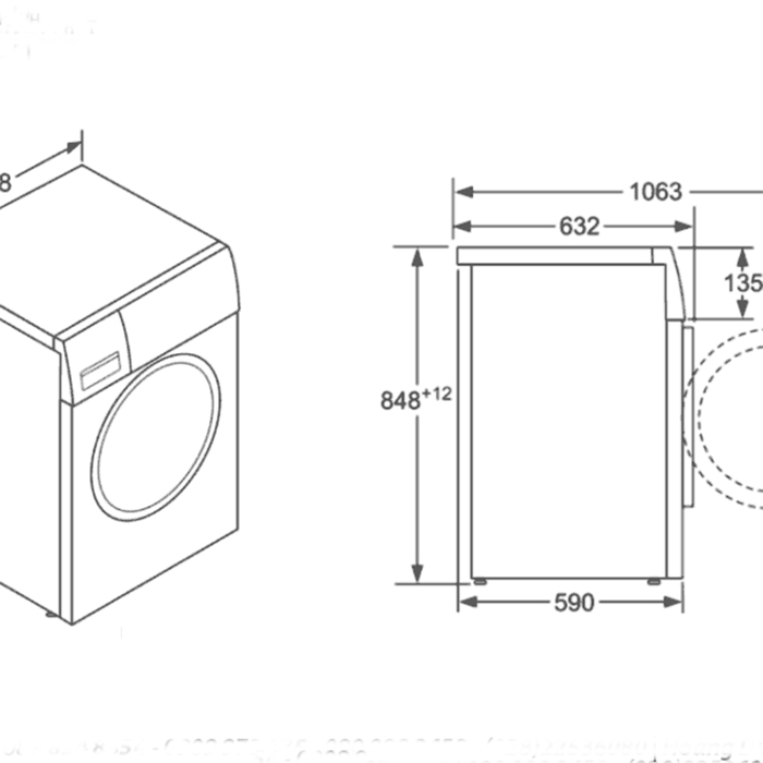 Kích thước của Máy giặt Bosch WAW28440SG