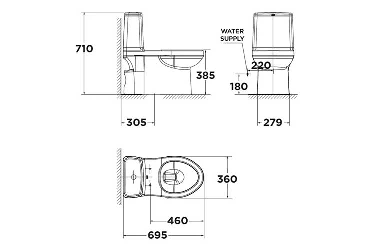 Bàn cầu 1 khối Cozy American Standard VF-1858