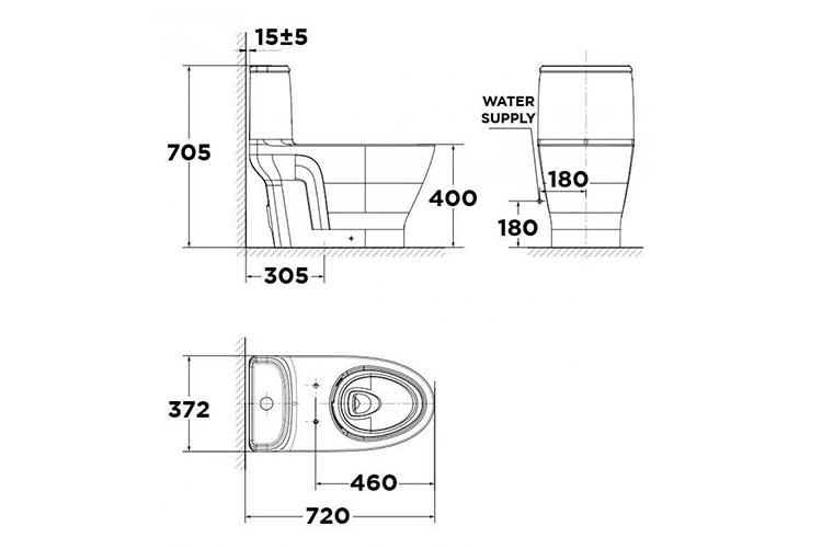 Bàn cầu 1 khối LOVEN American Standard VF-1862