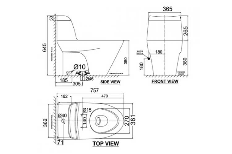 Bàn cầu 1 khối Activa American Standard VF-2010