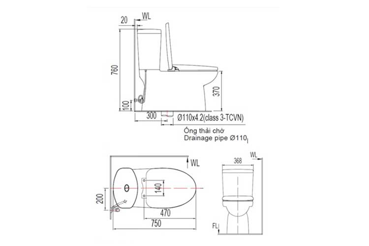 Bàn cầu 2 khối American Standard VF-2719