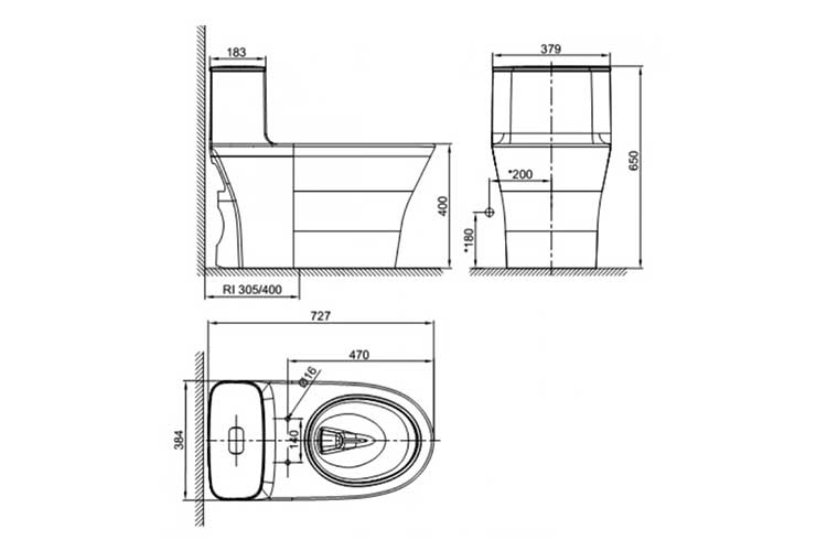 Bàn cầu 1 khối Signature American Standard WP-1880