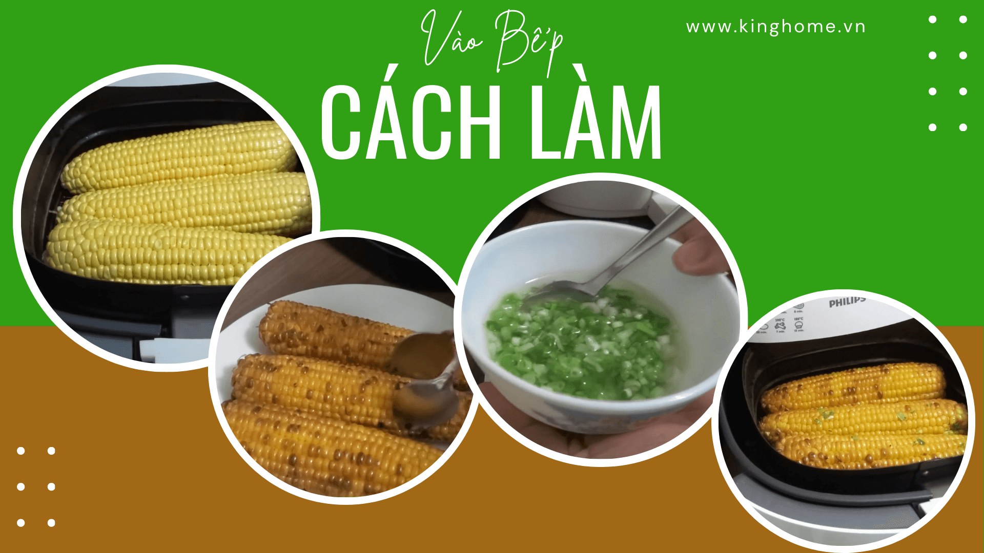 Cách làm Bắp nướng bằng nồi chiên không dầu