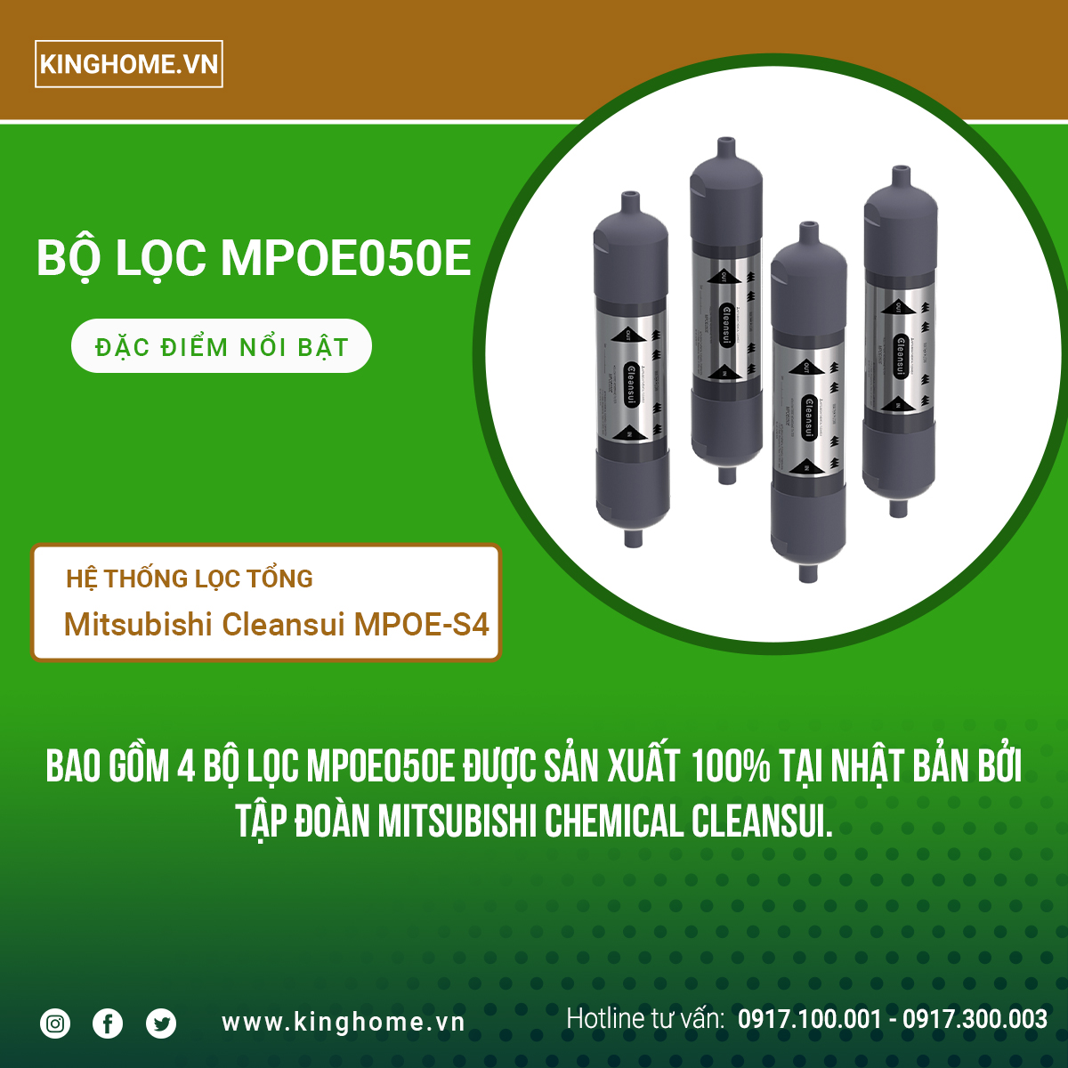 Hệ thống lọc tổng Mitsubishi Cleansui MPOE-S4