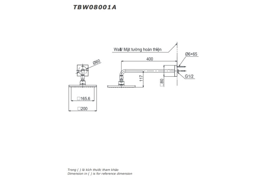 Bát sen gắn tường Toto TBW08001A