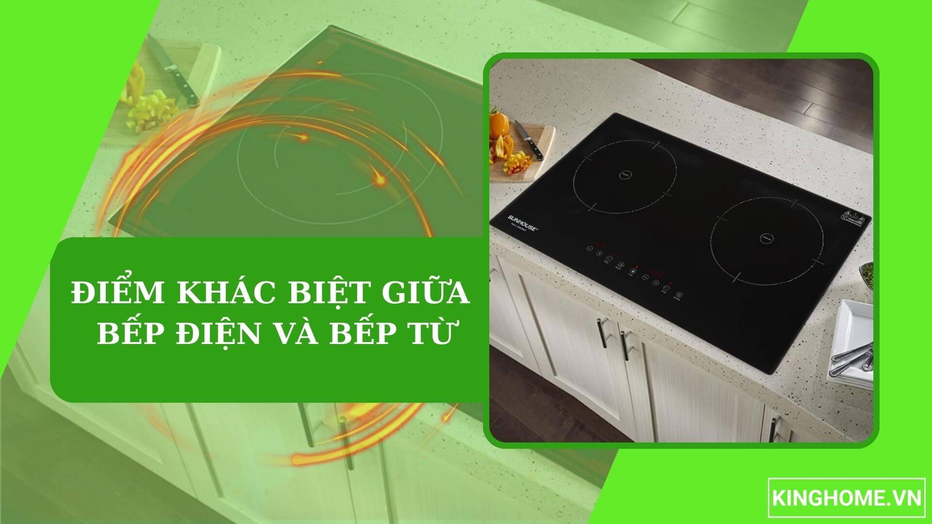 Điểm khác biệt giữa bếp điện và bếp từ