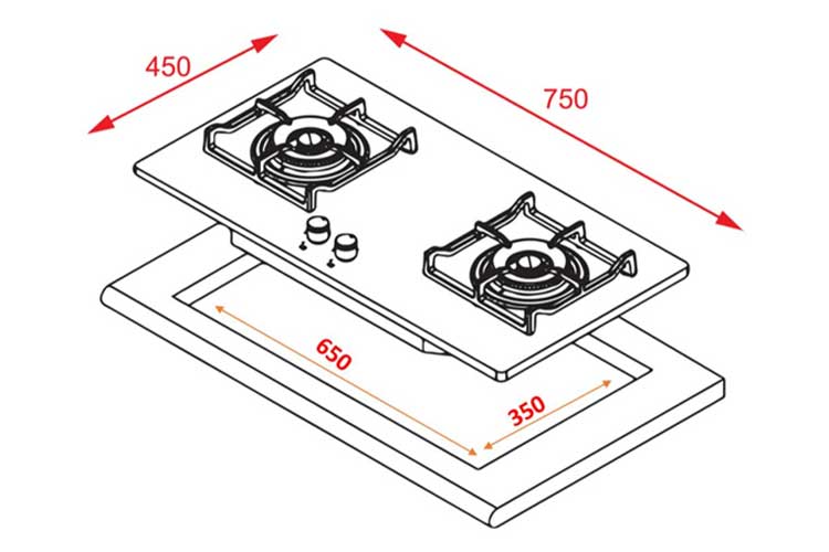 Bếp gas âm Teka GKN LUX 75 2G