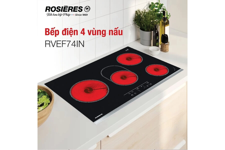 Bếp hồng ngoại 4 vùng nấu âm bàn Rosieres RVEF74IN