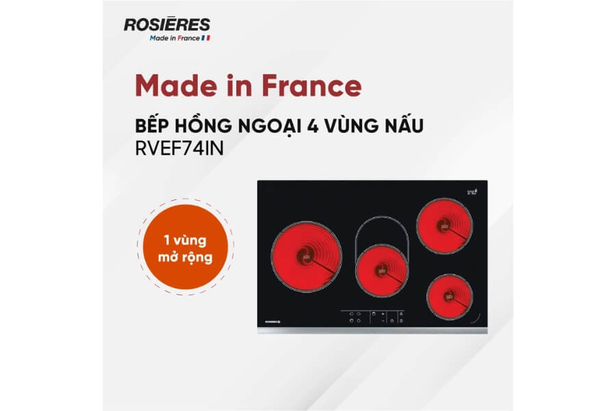 Bếp hồng ngoại 4 vùng nấu âm bàn Rosieres RVEF74IN