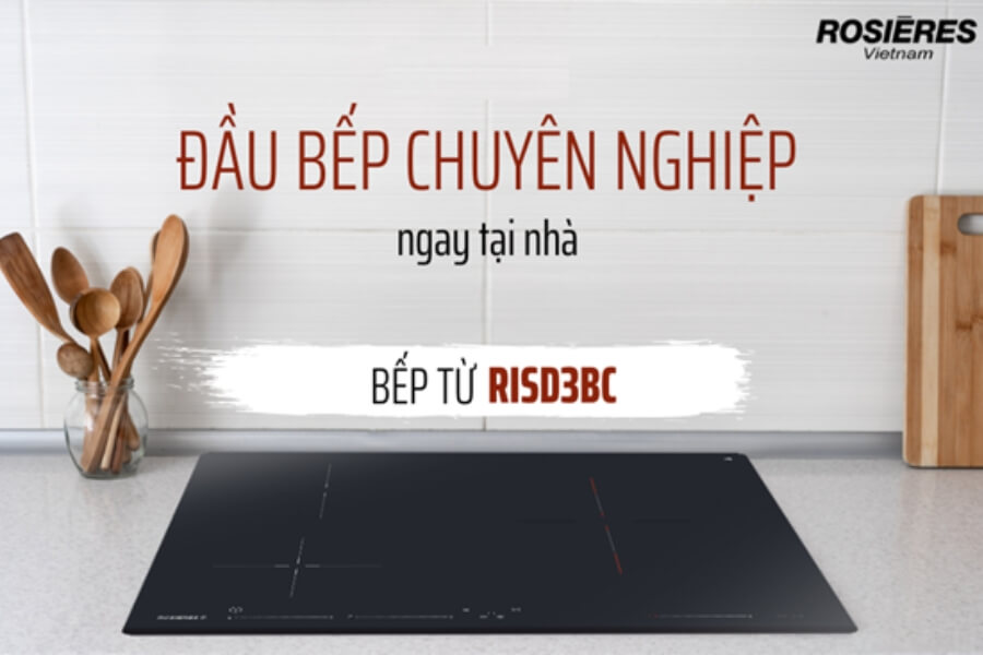 Bếp từ 3 vùng nấu âm bàn Rosieres RISD3BC