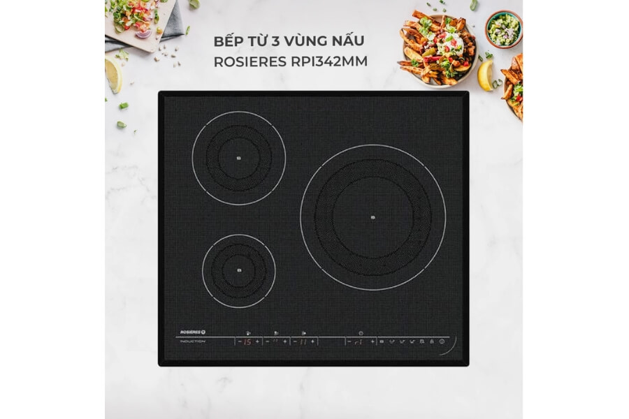 Bếp từ 3 vùng nấu âm bàn Rosieres RPI342MM