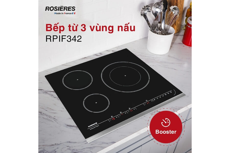 Bếp từ 3 vùng nấu âm bàn Rosieres RPIF342