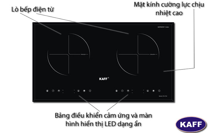 Bếp đôi điện từ Kaff KF-073II