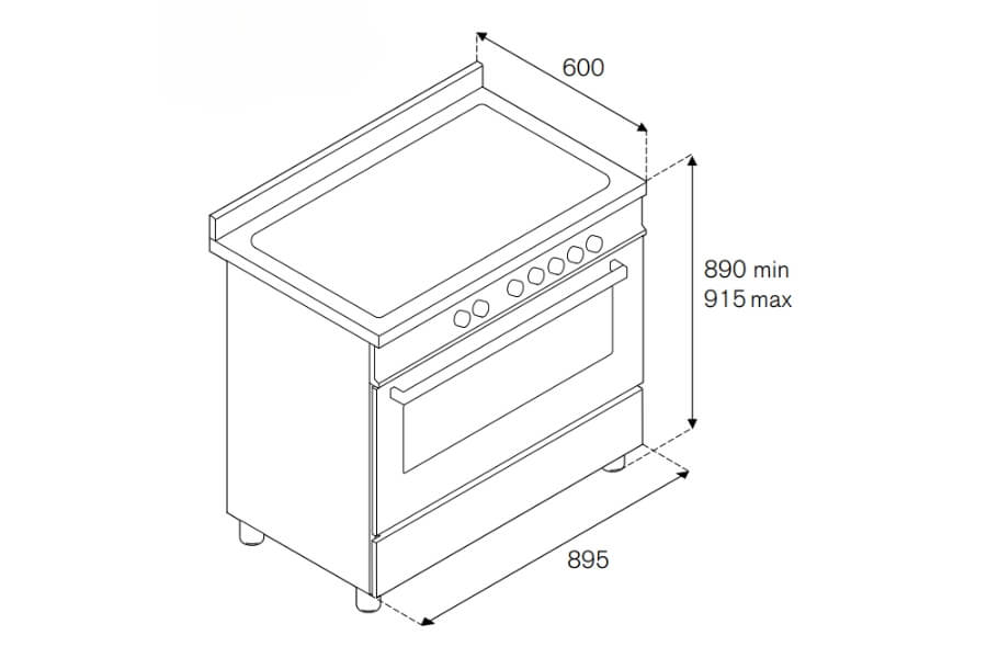 Bếp từ kết hợp lò nướng Bertazzoni HER95I1EAVT