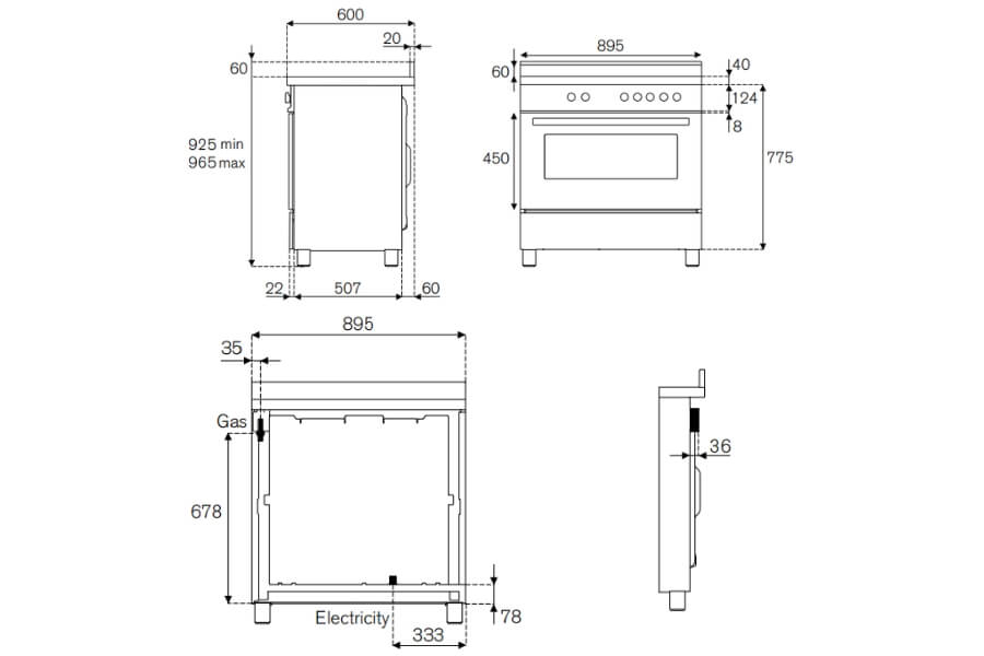 Bếp từ kết hợp lò nướng Bertazzoni PRO95I1EART