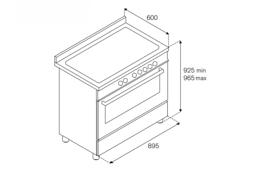 Bếp từ kết hợp lò nướng Bertazzoni PRO95I1EBIT