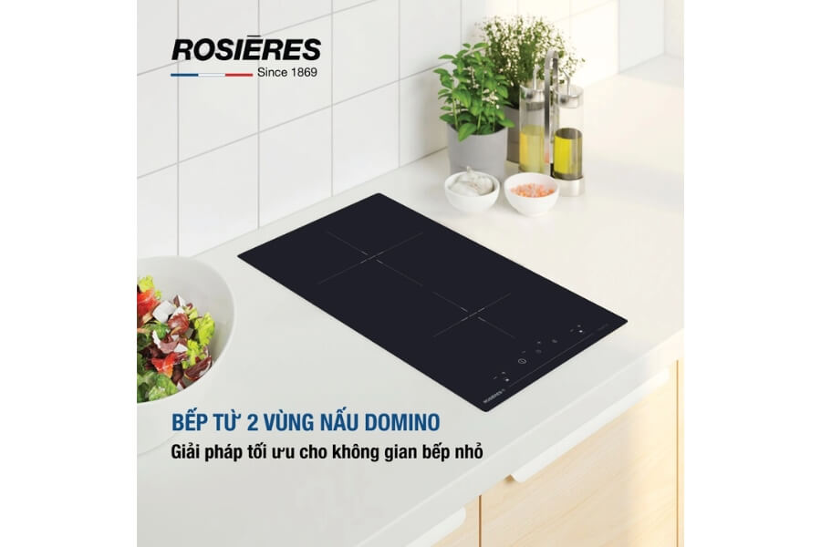 Bếp từ Rosieres MI1301 có 2 vùng nấu âm bàn Domino