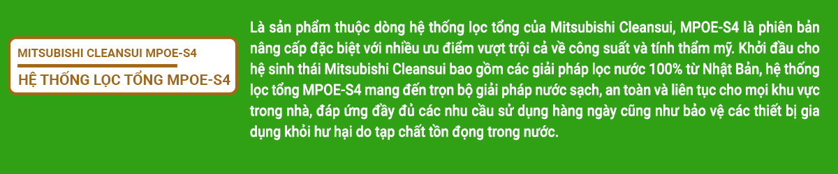 Hệ thống lọc tổng Mitsubishi Cleansui MPOE-S4