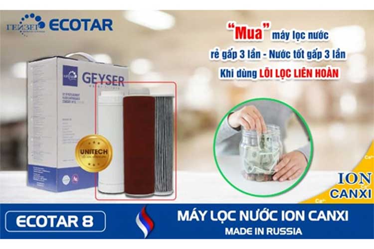 Bộ lõi lọc 1-2-3 Geyser Ecotar 8