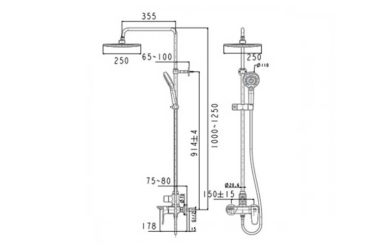 Bộ sen phun mưa American Standard WF-1772