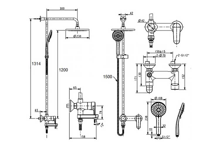 Bộ sen phun mưa American Standard WF-9089E