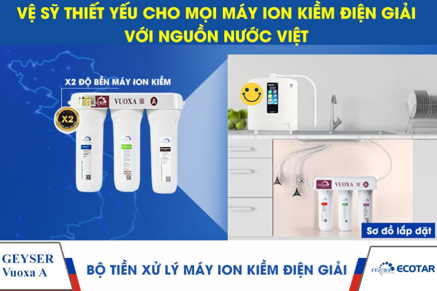 Bộ tiền xử lý cho máy lọc nước ion kiềm Geyser Vuoxa A