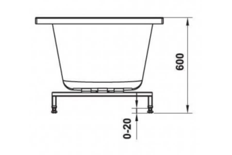 Bồn tắm âm hình bầu dục Nagoya 1700 Hafele 588.79.600