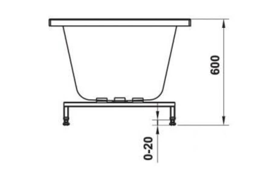 Bồn tắm âm hình chữ nhật Nagoya 1700 Hafele 588.79.602