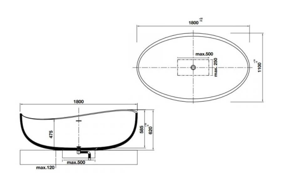 Bồn tắm đặt sàn HVN8015 Hafele 588.87.600