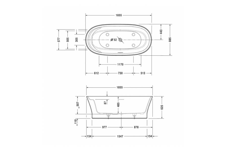 Bồn tắm độc lập Cape Cod Duravit 588.45.690