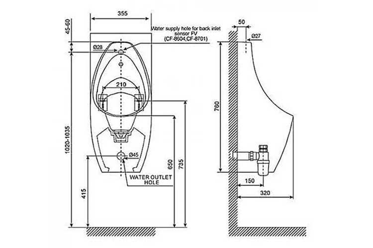 Bồn tiểu nam New Contour American Standard WP-6737T