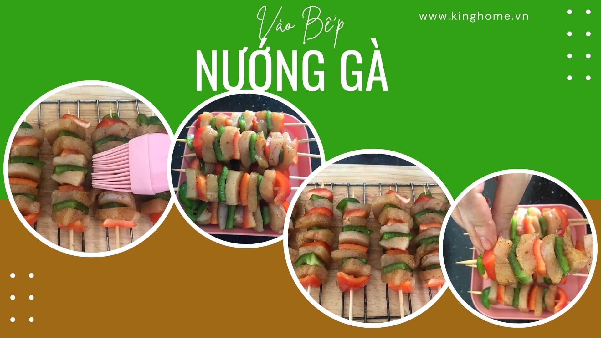 Chế biến gà xiên que nướng