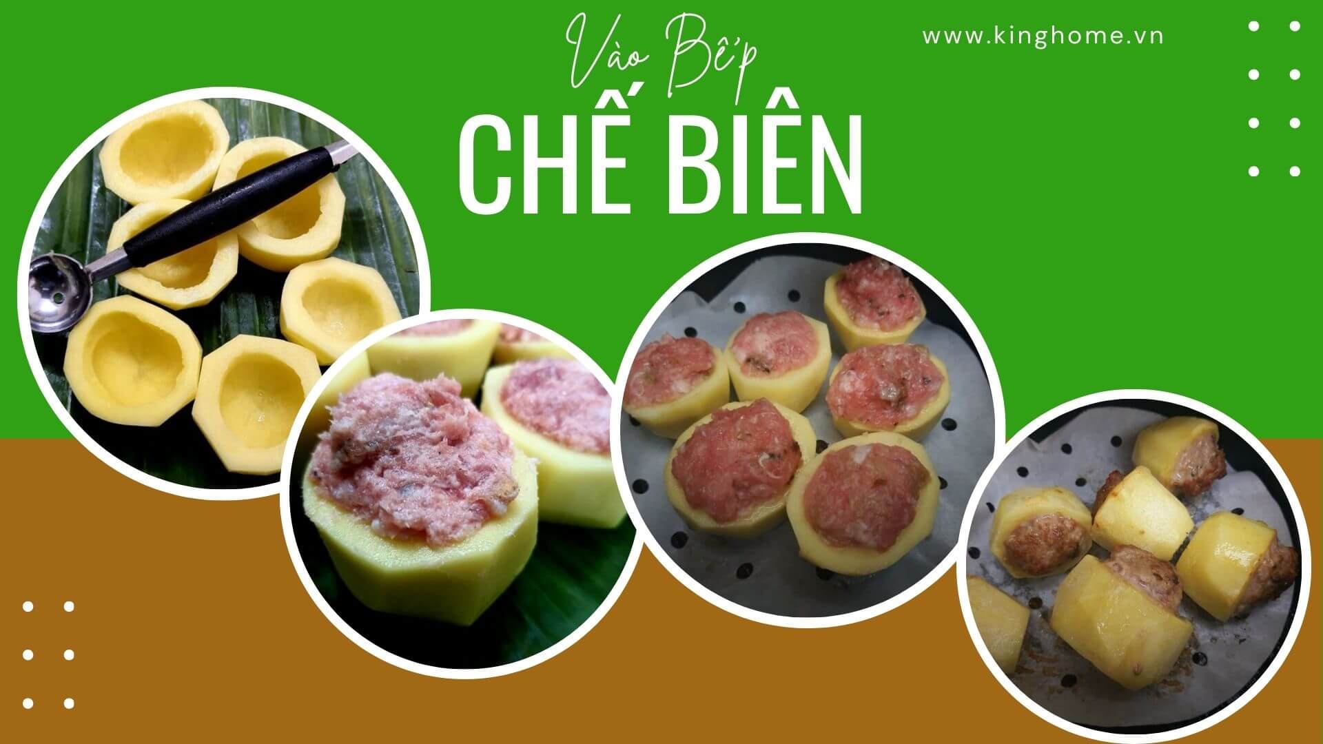 Chế biến khoai tây nhồi thịt nướng