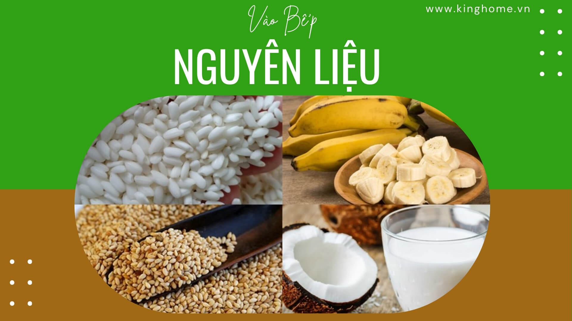 Nguyên liệu làm chè chuối nếp nướng bột báng