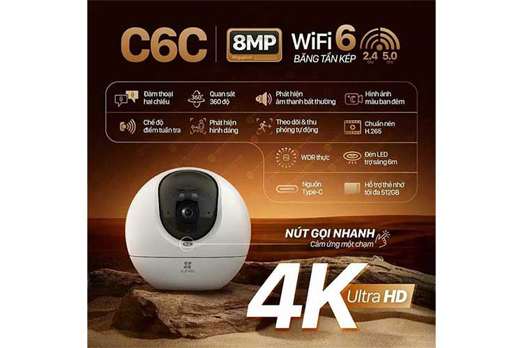 Camera Wifi thông minh Ezviz C6C 4K