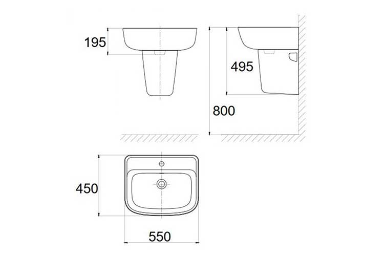 Chậu rửa treo tường American Standard VF-0262/VF-7062