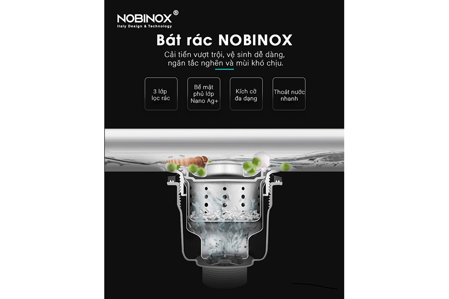 Chậu Rửa Bát 1 Hố Nobinox Lumia Nj557