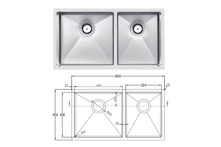 Chậu rửa bát chống xước inox 304 Eurogold EUC28245EB